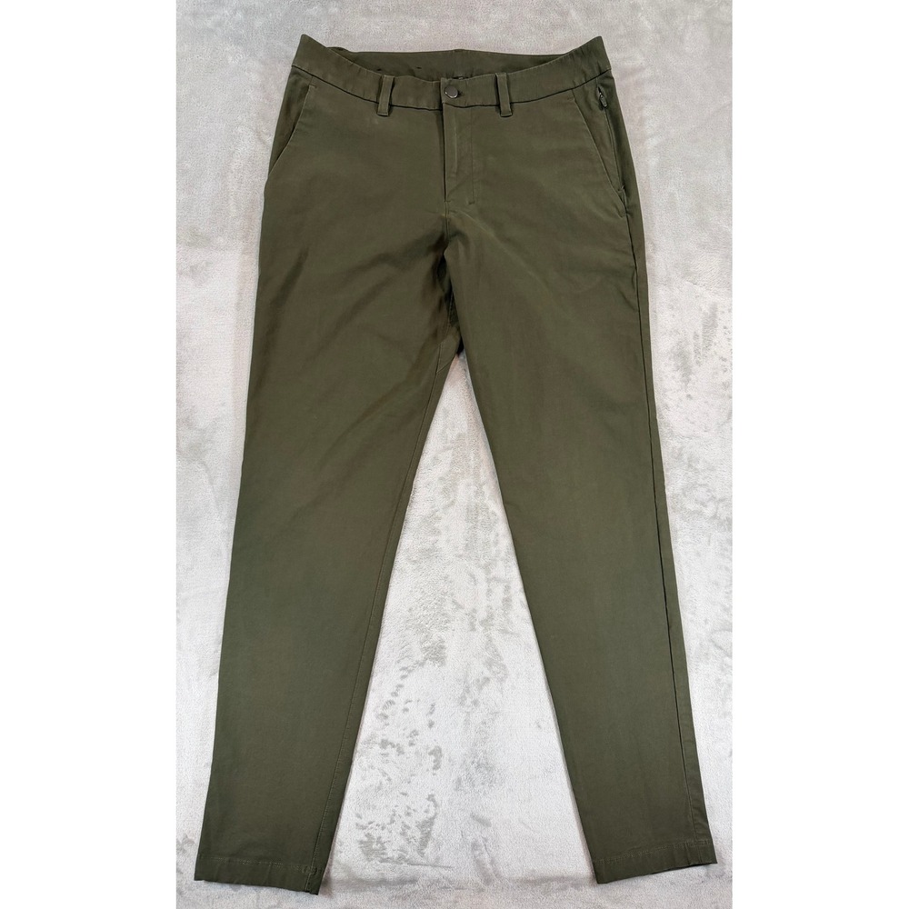 Lululemon Mens ABC Slim-Fit Trouser Stretch Cotton VersaTwill Dark Olive 31x33